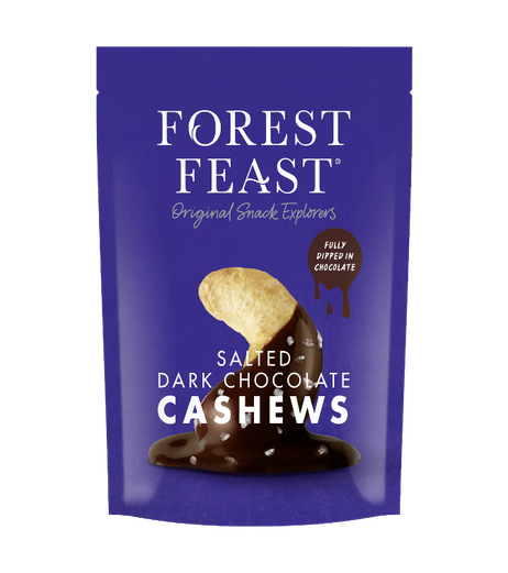 WALDFEAST Cashewnüsse gesalzen in dunkler Schokolade 120g