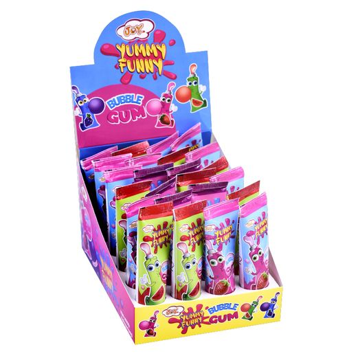 JOY GUM FUNNY YUMMY Kaugummi in der Tube mit Fruchtgeschmack 22g