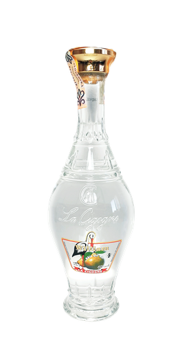 La Cigogne® WilliamsBirnen-Schnaps 0,5l in einer speziellen Karaffe im Geschenkkarton