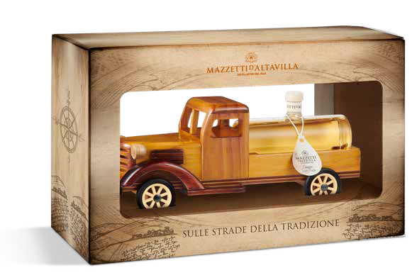 MAZZETTI GRAPPA INVECCHIATA mit historischem LKW-Modell 0,2l