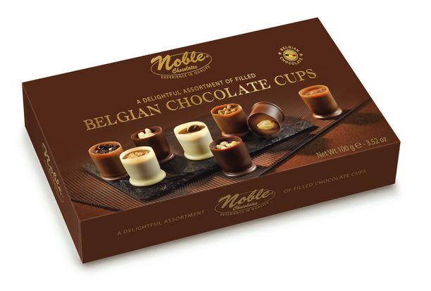 Noble a delightful assortment of filled belgian chocolate cups 100g