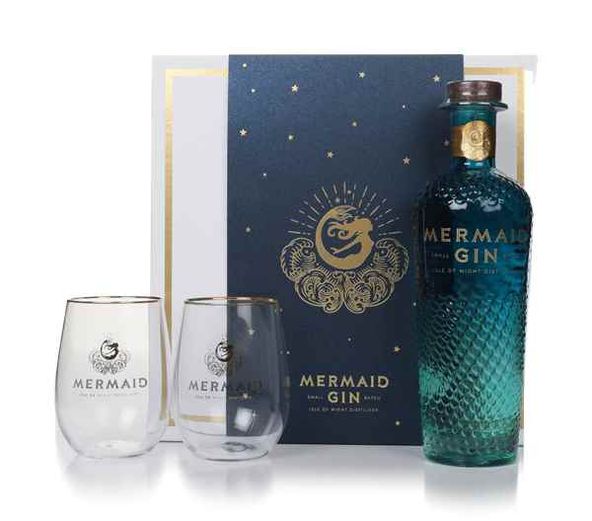 Set MERMAID Blue Gin 0,7 l + 2 Tassen