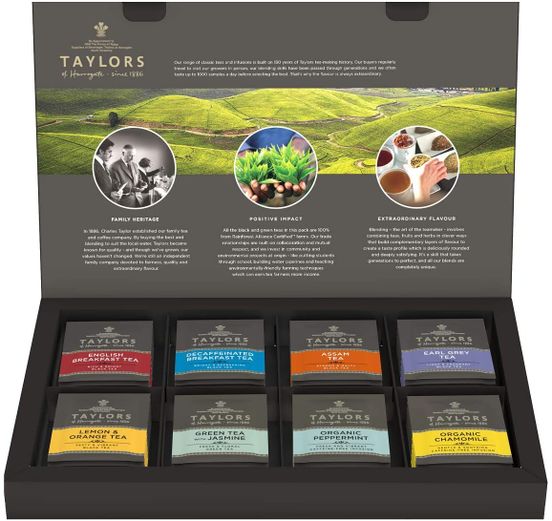 Taylors Tea Kollektion mit 8 ausgewählten Teesorten