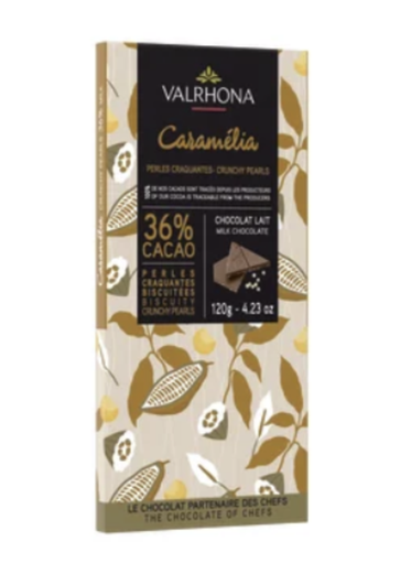 VALRHONA 120g Milchschokolade mit Keksen