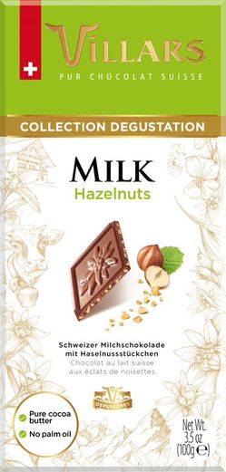 VILLARS Milchschokolade mit Haselnüssen 100g